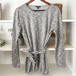 J. Crew Mercantile Heather Gray Belted Top